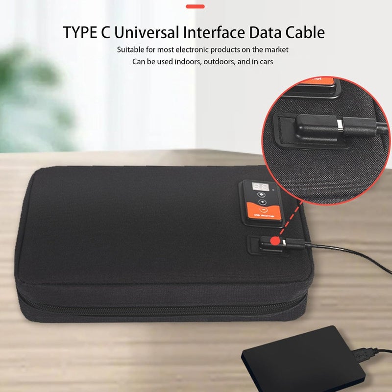 Heayzoki سخان مناديل USB محمول، سخان مناديل للسيارة مع شاشة عرض رقمية، درجة حرارة تسخين قابلة للتعديل من 30°C إلى 60°C، للاستخدام في السيارة، المنزل، السفر، والتخييم - Image 5